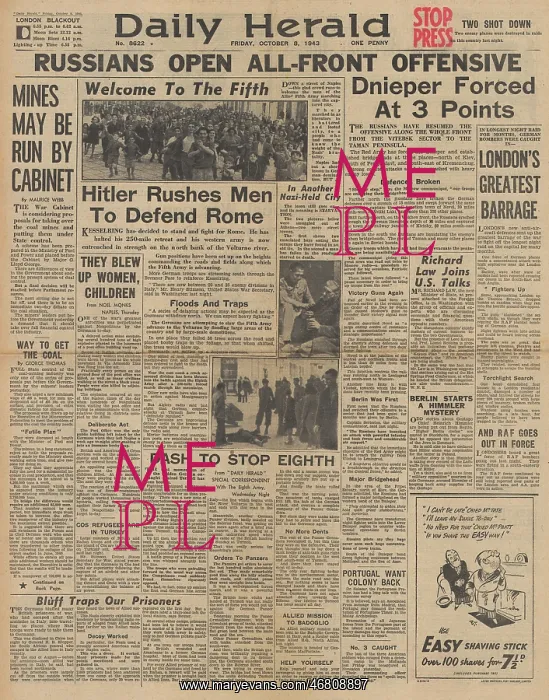 : Daily Herald front page Red Army launch offensive : Daily Herald front page Red Army launch offensive