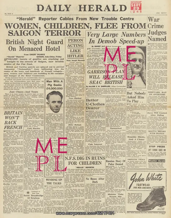 : Daily Herald front page Unrest in Saigon : Daily Herald front page Unrest in Saigon