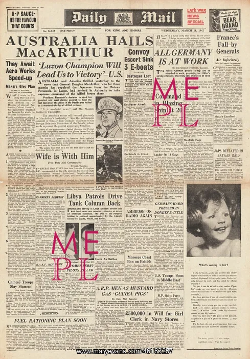 : Daily Mail MacArthur Supreme Allied Commander in Australia : Daily Mail MacArthur Supreme Allied Commander in Australia