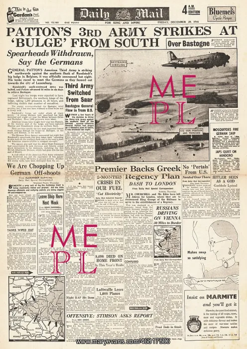  : Daily Mail front page Battle of the Bulge