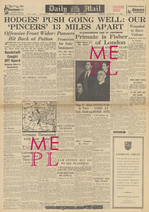: Daily Mail front page Battle of the Bulge : Daily Mail front page Battle of the Bulge