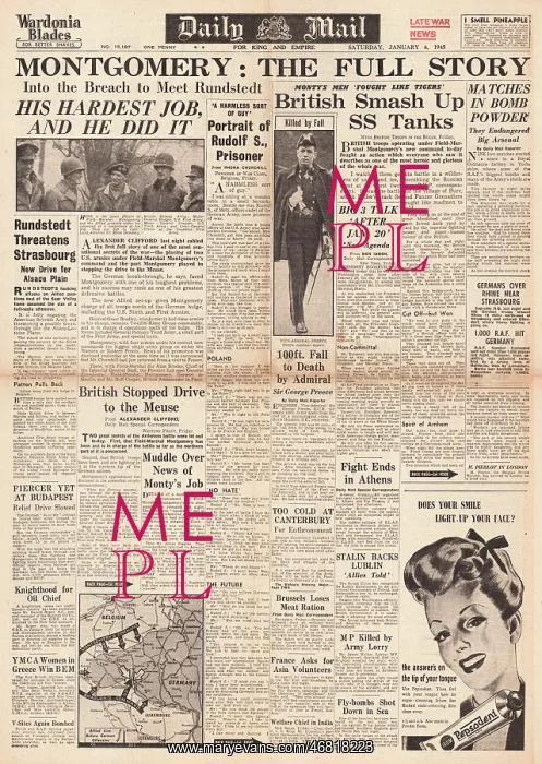 : Daily Mail front page Battle of the Bulge : Daily Mail front page Battle of the Bulge