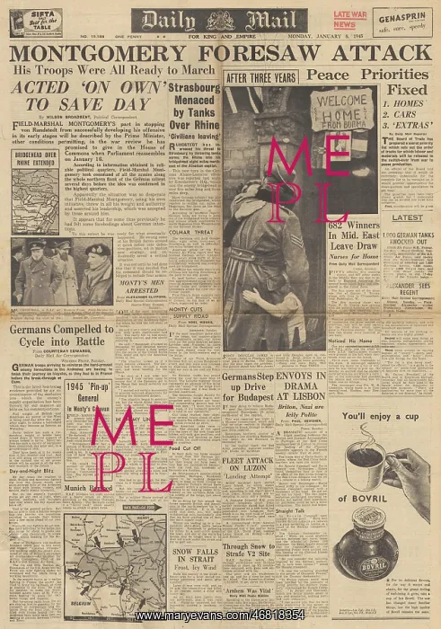 : Daily Mail front page Battle of the Bulge : Daily Mail front page Battle of the Bulge