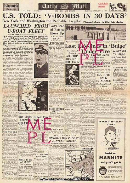 : Daily Mail front page Battle of the Bulge : Daily Mail front page Battle of the Bulge