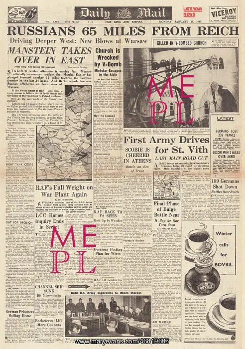 : Daily Mail front page Battle of the Bulge : Daily Mail front page Battle of the Bulge