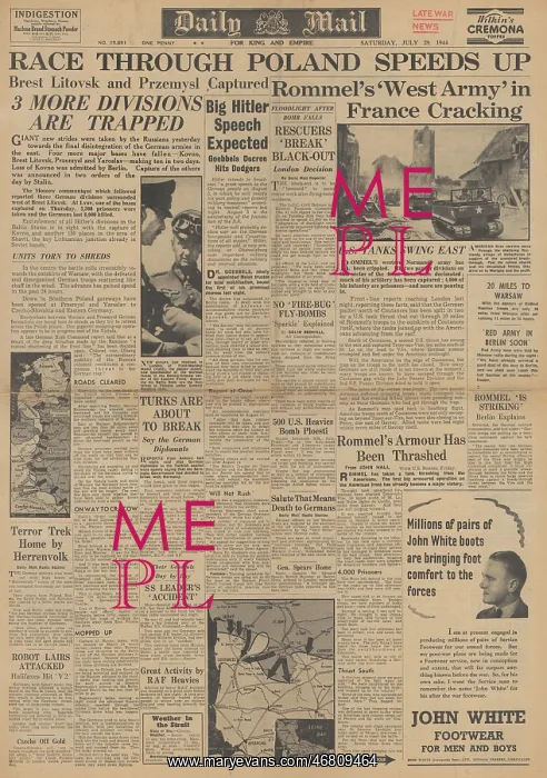 : Daily Mail front page Battle for Normandy : Daily Mail front page Battle for Normandy