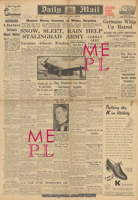 : Daily Mail front page Battle of Stalingrad : Daily Mail front page Battle of Stalingrad