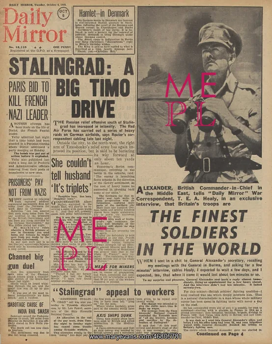 : Daily Mail front page Battle of Stalingrad : Daily Mail front page Battle of Stalingrad