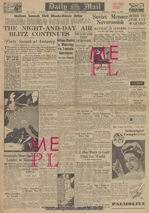 : Daily Mail front page Battle for Tunisia : Daily Mail front page Battle for Tunisia