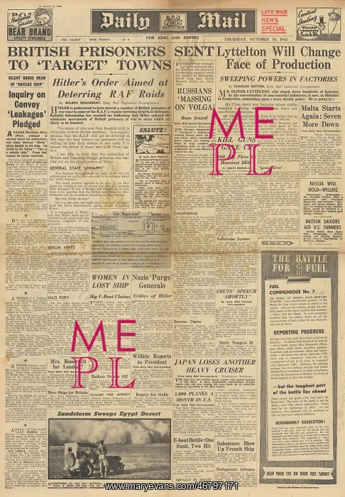  : Daily Mail front page British POWs as human shields