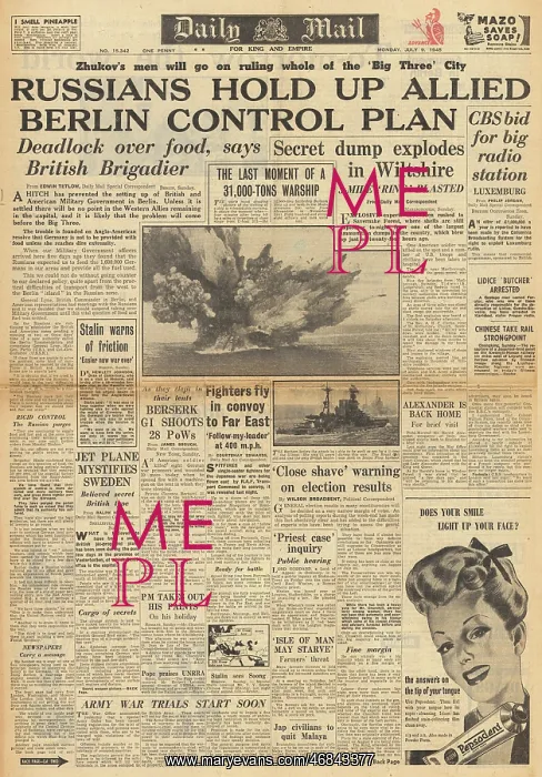 : Daily Mail front page Food and fuel problems in Berlin : Daily Mail front page Food and fuel problems in Berlin