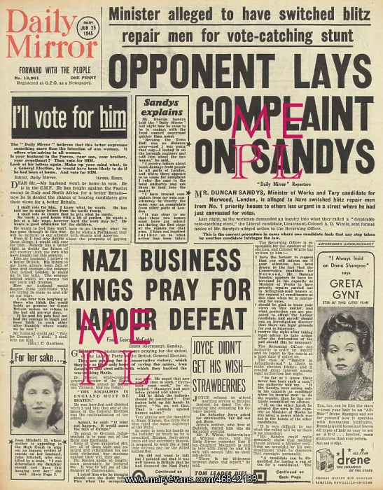  : Daily Mail front page General Election