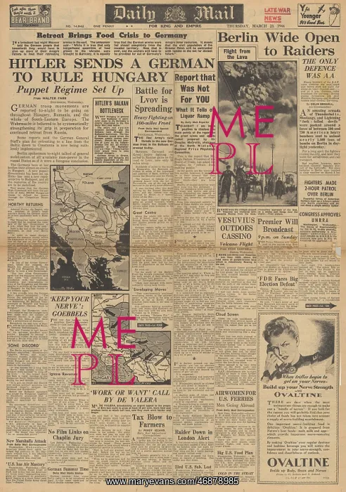 : Daily Mail front page Germany takes control of Hungary : Daily Mail front page Germany takes control of Hungary