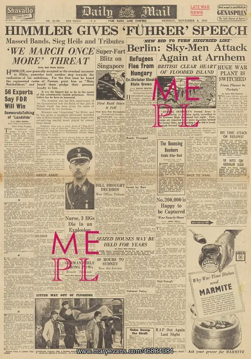 : Daily Mail front page Himmler speech in Berlin : Daily Mail front page Himmler speech in Berlin