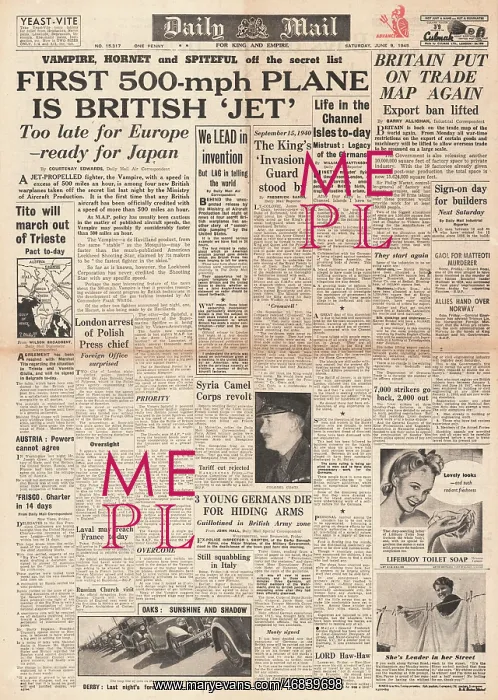 : Daily Mail front page New planes for the RAF : Daily Mail front page New planes for the RAF