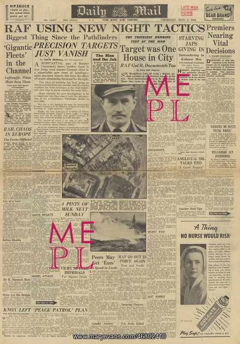 : Daily Mail front page New tactics for Bomber Command : Daily Mail front page New tactics for Bomber Command