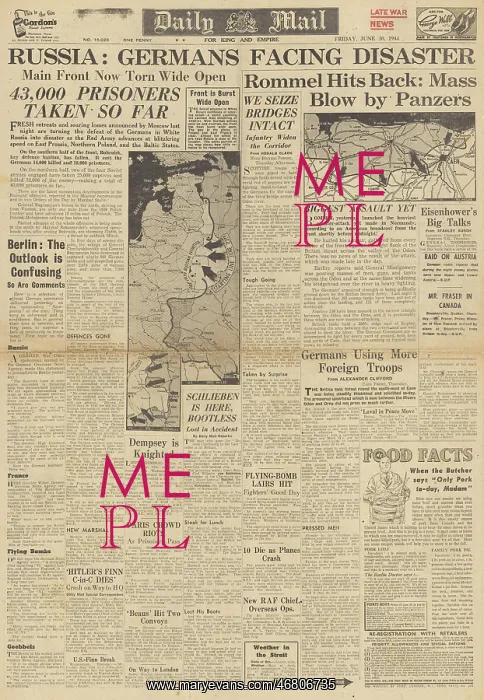 : Daily Mail front page Operation Epsom in Normandy : Daily Mail front page Operation Epsom in Normandy