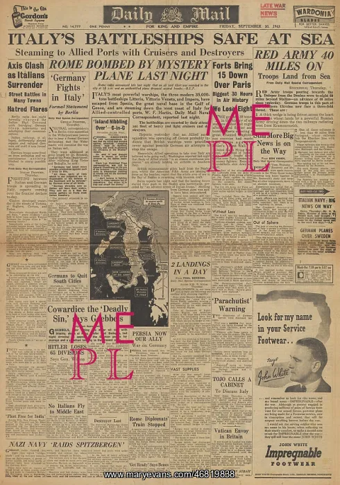  : Daily Mail front page Red Army advance