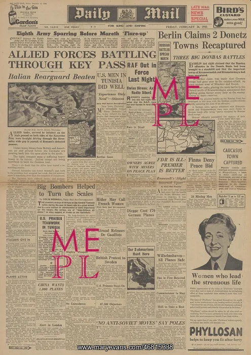 : Daily Mail front page Red Army advance on the Eastern Front : Daily Mail front page Red Army advance on the Eastern Front
