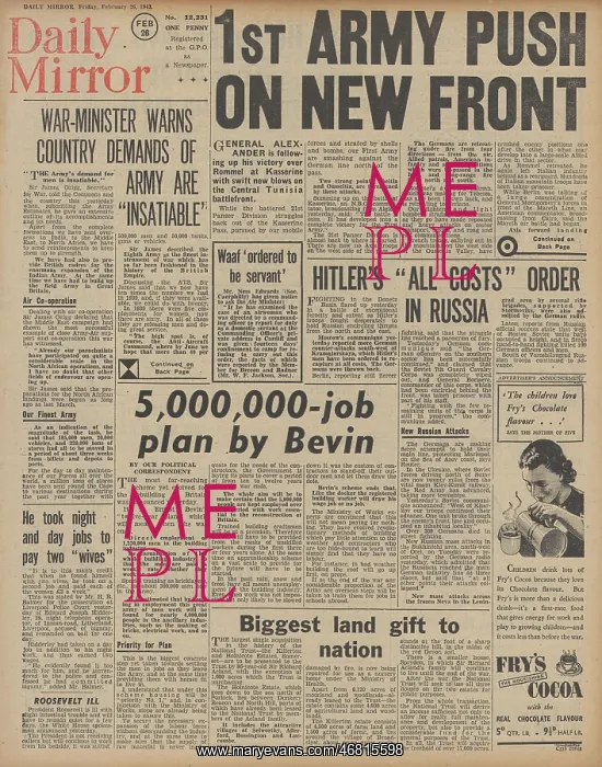 : Daily Mail front page Red Army advance on the Eastern Front : Daily Mail front page Red Army advance on the Eastern Front