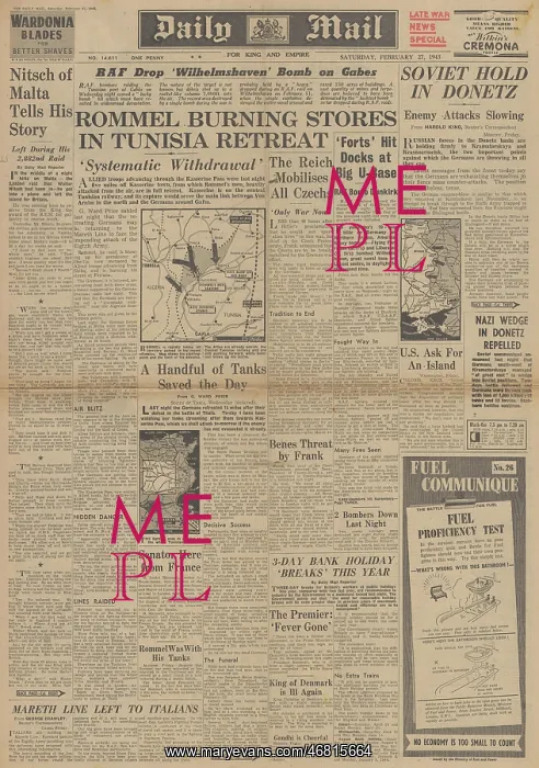 : Daily Mail front page Red Army advance on the Eastern Front : Daily Mail front page Red Army advance on the Eastern Front