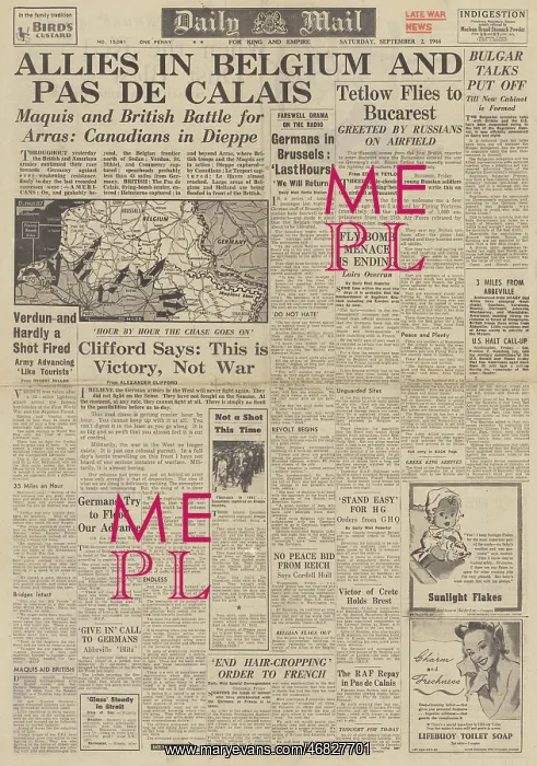 : Daily Mail front page Red Army in Bucharest : Daily Mail front page Red Army in Bucharest