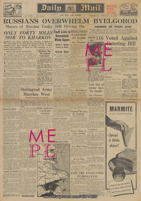 : Daily Mail front page Red Army capture Belgorod : Daily Mail front page Red Army capture Belgorod