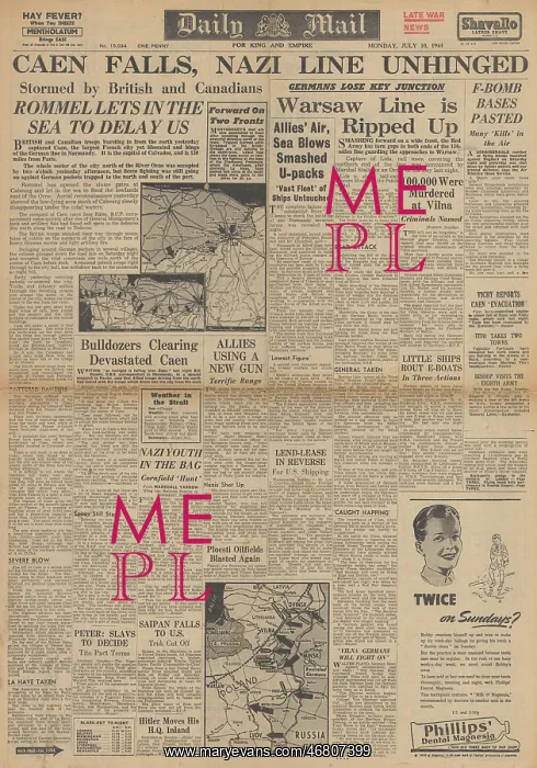 : Daily Mail front page Red Army capture Lida : Daily Mail front page Red Army capture Lida