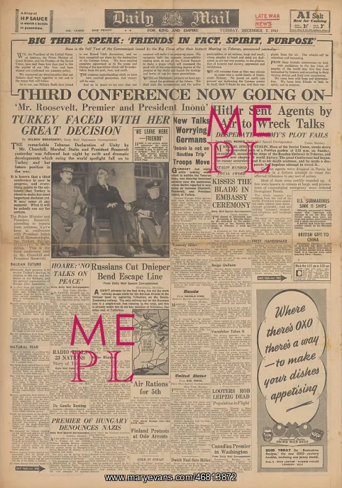 : Daily Mail front page Tehran Conference : Daily Mail front page Tehran Conference