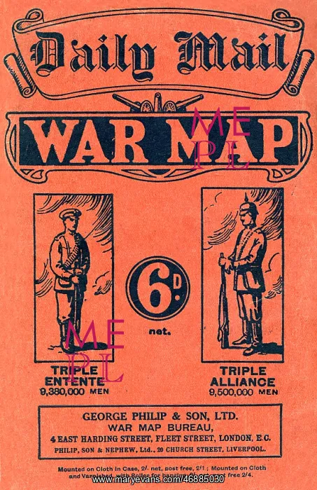 : Daily Mail War Map, WW1 : Daily Mail War Map, WW1