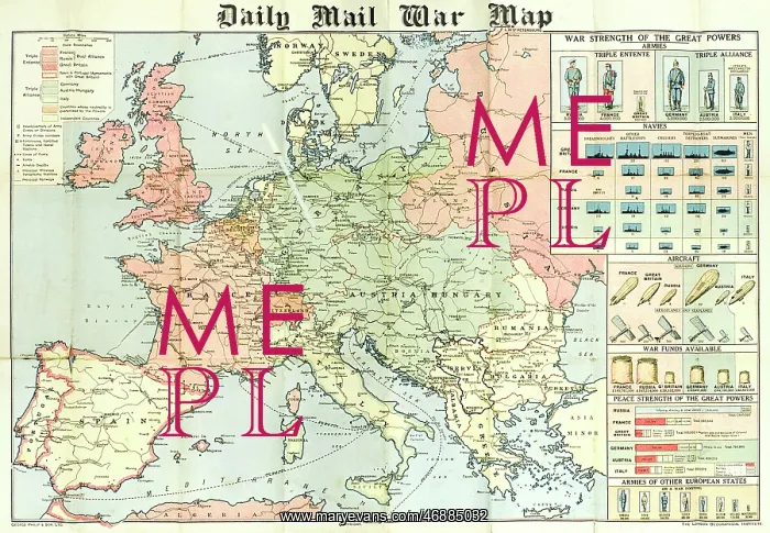 : Daily Mail War Map, WW1 : Daily Mail War Map, WW1
