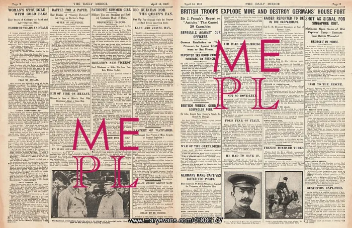 : Daily Mirror British Army explode mine - destroy German Hous : Daily Mirror British Army explode mine - destroy German Hous