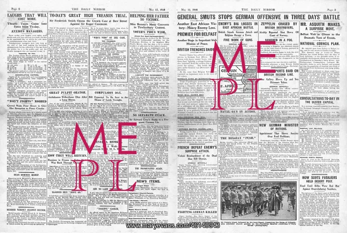: Daily Mirror General Smuts stops German offensive in East Af : Daily Mirror General Smuts stops German offensive in East Af