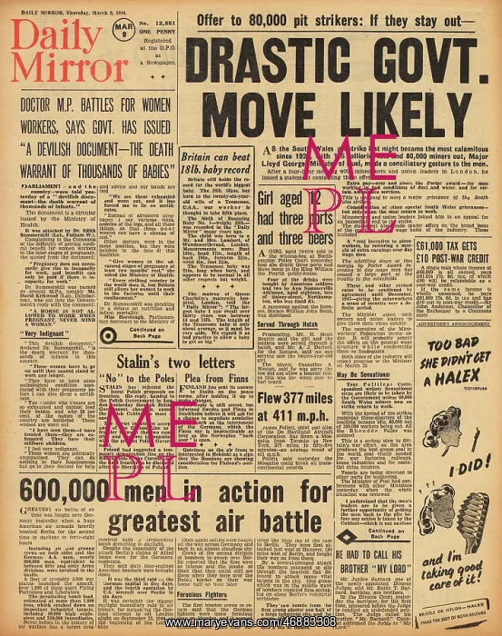 : Daily Mirror front page Allied bombers attack Berlin : Daily Mirror front page Allied bombers attack Berlin