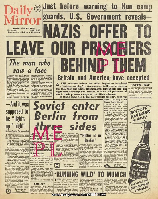 : Daily Mirror front page Battle for Berlin : Daily Mirror front page Battle for Berlin