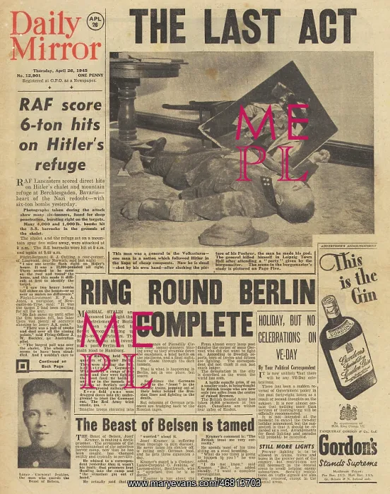 : Daily Mirror front page Battle for Berlin : Daily Mirror front page Battle for Berlin