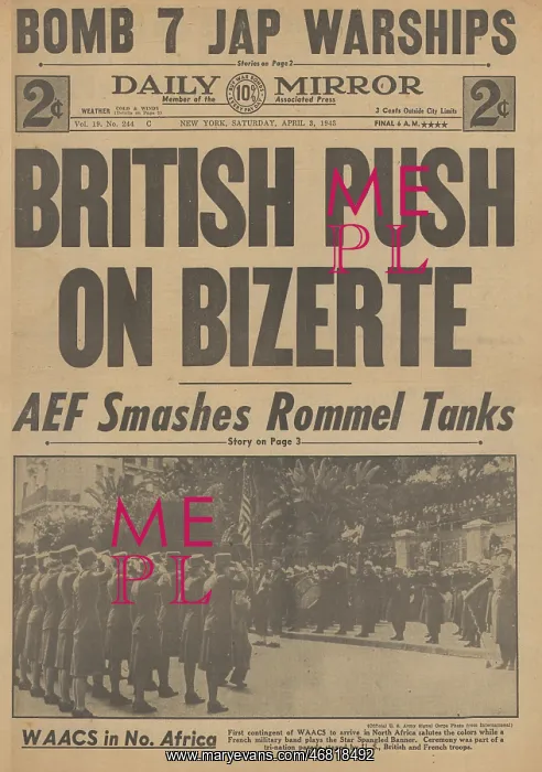  : Daily Mirror front page Battle for Bizerte
