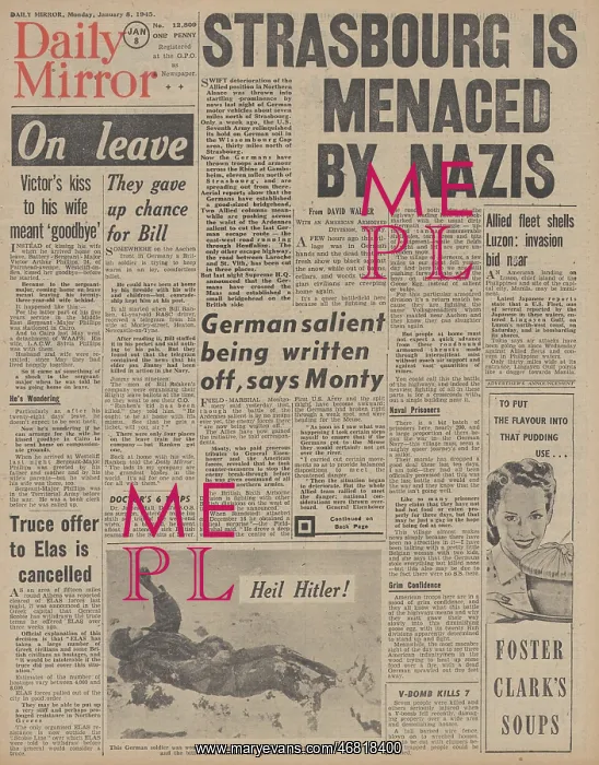 : Daily Mirror front page Battle of the Bulge : Daily Mirror front page Battle of the Bulge