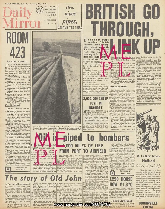 : Daily Mirror front page Battle of the Bulge : Daily Mirror front page Battle of the Bulge