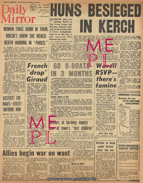 : Daily Mirror front page Battle for Kerch : Daily Mirror front page Battle for Kerch