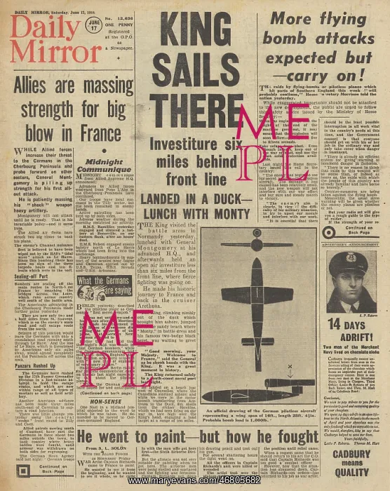 : Daily Mirror front page Battle for Normandy : Daily Mirror front page Battle for Normandy