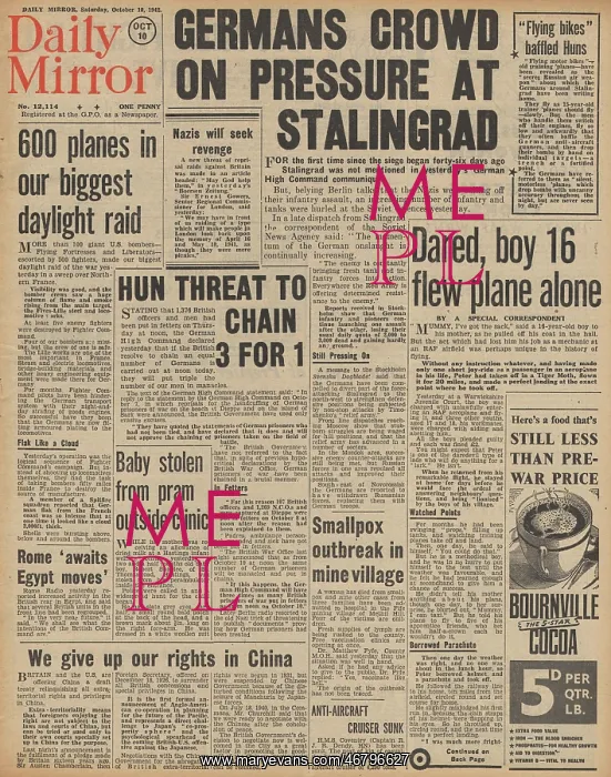 : Daily Mirror front page Battle of Stalingrad : Daily Mirror front page Battle of Stalingrad