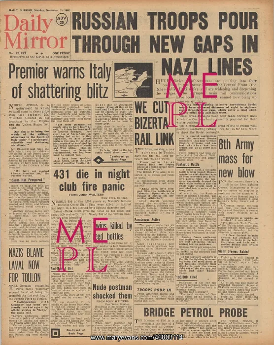 : Daily Mirror front page Battle of Stalingrad : Daily Mirror front page Battle of Stalingrad