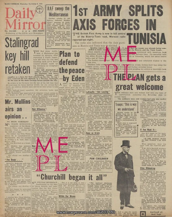 : Daily Mirror front page Battle of Stalingrad : Daily Mirror front page Battle of Stalingrad