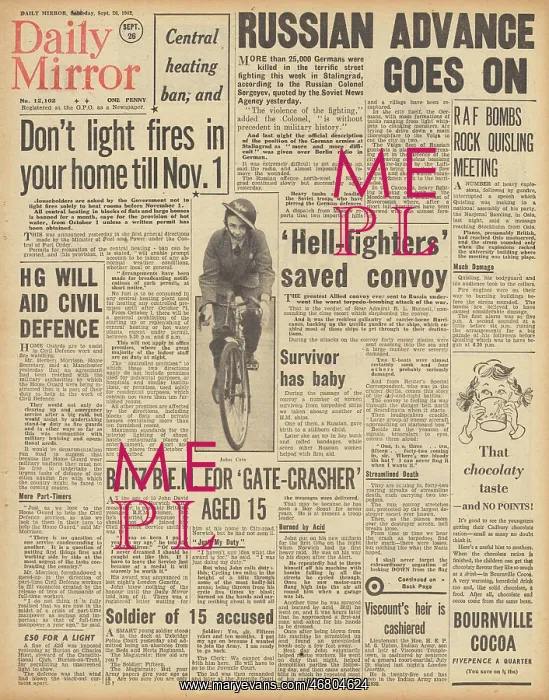 : Daily Mirror front page Battle of Stalingrad : Daily Mirror front page Battle of Stalingrad