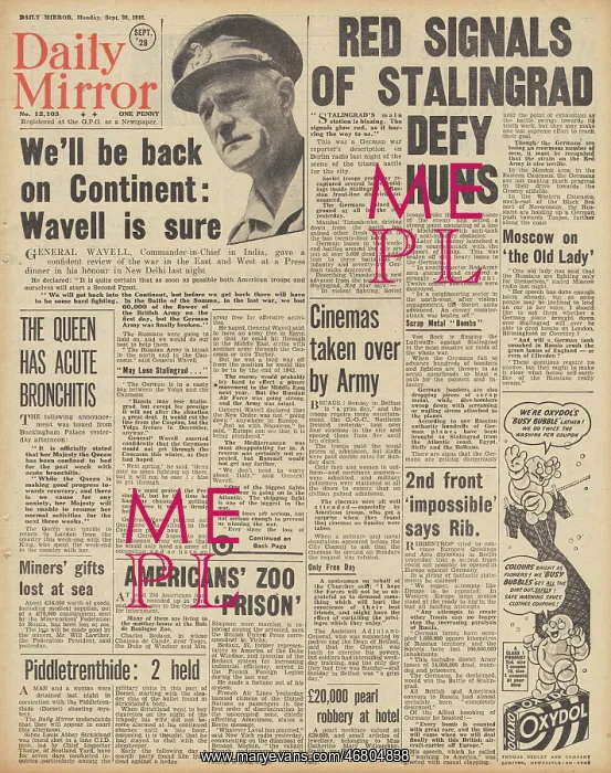 : Daily Mirror front page Battle of Stalingrad : Daily Mirror front page Battle of Stalingrad
