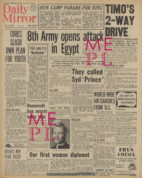 : Daily Mirror front page Battle of Stalingrad : Daily Mirror front page Battle of Stalingrad