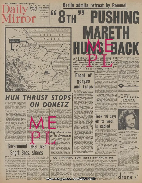 : Daily Mirror front page Battle for Tunisia : Daily Mirror front page Battle for Tunisia