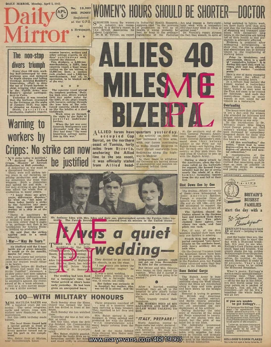 : Daily Mirror front page Battle for Tunisia : Daily Mirror front page Battle for Tunisia