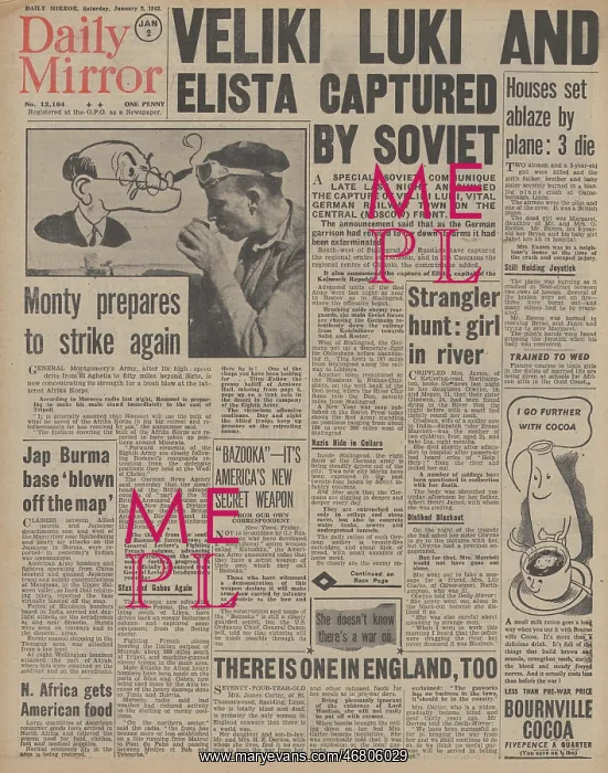 : Daily Mirror front page Battles on the Eastern Front : Daily Mirror front page Battles on the Eastern Front